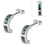 Abalone Shell Stud Silver Earrings - e354
